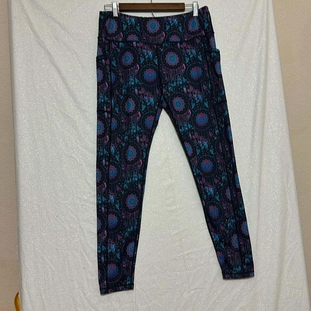 So cute! CVG dreamcatcher leggings. Blue black and purple. Size XL